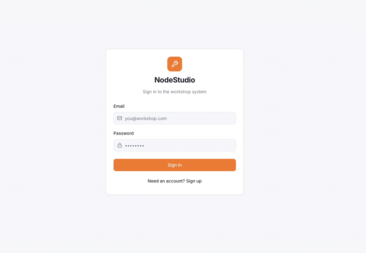 Secure staff login screen